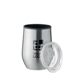 Vaso de acero inoxidable de doble pared con tapa 350ml Colors color plateado mate vista de impresión