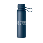 Botella térmica de acero con tapa y asa de silicona 780ml Inox Turn color azul ultramarino vista de impresión