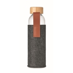 Botella de vidrio publicitaria con funda de poliéster 500ml Glass RPET color gris oscuro cuarta vista