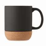 Taza de cerámica mate con base de corcho de 300ml Design Cork color negro segunda vista