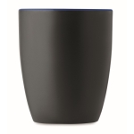Taza de cerámica negra con interior brillante de 290ml Duo Black color azul real tercera vista