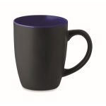 Taza de cerámica negra con interior brillante de 290ml Duo Black color azul ultramarino