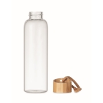 Botella de cristal con tapón de bambú y asa 500ml Crystal Pouch color azul real septima vista
