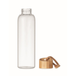 Botella de cristal con tapón de bambú y asa 500ml Crystal Pouch color azul real octava vista