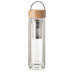 Botella de vidrio con infusor de té para publicidad 400ml Tea Catch color transparente