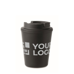 Vaso térmico de plástico reciclado con boquilla 300ml Recyclo color negro vista de impresión