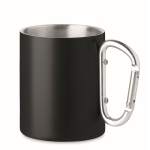 Taza acero de doble pared con asa mosquetón 300ml Metal Colors color negro