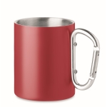 Taza acero de doble pared con asa mosquetón 300ml Metal Colors color rojo