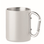 Taza acero de doble pared con asa mosquetón 300ml Metal Colors color blanco
