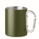 Taza acero de doble pared con asa mosquetón 300ml Metal Colors color verde oscuro