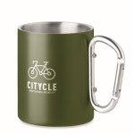 Taza acero de doble pared con asa mosquetón 300ml Metal Colors color verde oscuro vista principal