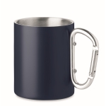 Taza acero de doble pared con asa mosquetón 300ml Metal Colors color azul ultramarino