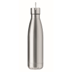 Botella de acero publicitaria con asa en la tapa 500ml Inox Arctic color plateado mate sexta vista