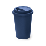 Vaso para llevar personalizado reutilizable de plástico con tapa 450ml color azul marino