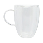 Set de tazas de doble pared con posavasos de 350ml Cappuccino color transparente segunda vista lateral