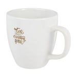 Taza de cerámica con acabado brillante de 430ml Cappuccino color blanco vista impresión tampografía