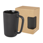 Taza de cerámica grande con acabado mate de 480ml Americano color negro vista lateral