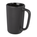 Taza de cerámica grande con acabado mate de 480ml Americano color negro segunda vista