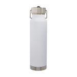 Bidón deportivo promocional de acero función termo 750ml Thor Sport color blanco segunda vista trasera