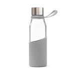 Botella de vidrio de borosilicato con funda 550ml Crystal Sporty Strap color gris