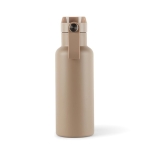 Botella termo promocional con asa y apertura de botón 500ml OnePress color beige quinta vista
