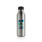 Botella térmica sin BPA con asa de transporte 500ml Avira Avior color plateado vista de impresión