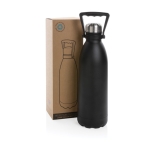 Botellas térmicas grandes con asa de transporte 1,5L Eco Handle color negro vista con caja