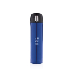 Termo de acero inoxidable con tapa de cierre seguro 450ml Exclusive color azul vista de impresión