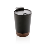 Taza termo personalizada de acero con base de corcho 300ml Eco Cork color negro