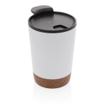 Taza termo personalizada de acero con base de corcho 300ml Eco Cork color blanco