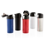 Termo reciclado de acero inoxidable con cierre seguro 300ml Eco Roiboos color blanco vista general