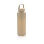 Botellas de plástico reciclado personalizada con asa 500ml GreenSip color beige