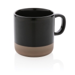 Taza publicitaria de cerámica esmaltada de diseño original 360ml Artisanal color negro