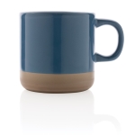 Taza publicitaria de cerámica esmaltada de diseño original 360ml Artisanal color azul segunda vista