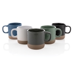 Taza publicitaria de cerámica esmaltada de diseño original 360ml Artisanal color azul vista general