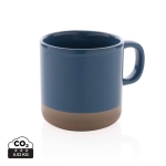 Taza publicitaria de cerámica esmaltada de diseño original 360ml Artisanal color azul