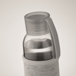 Botella de cristal reciclado con funda y tapón antifugas 500ml color gris oscuro vista fotografía segunda vista
