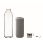 Botella de cristal reciclado con funda y tapón antifugas 500ml color gris oscuro septima vista