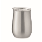 Vasos promocionales de acero reciclado con tapa deslizante 500ml color plateado mate segunda vista