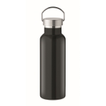 Botella de acero reciclado antifugas con tapón con asa 500ml color negro