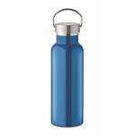 Botella de acero reciclado antifugas con tapón con asa 500ml color turquesa