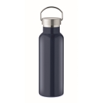 Botella de acero reciclado antifugas con tapón con asa 500ml color azul marino