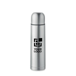 Termos con logo antifugas de acero inoxidable reciclado plateado 500ml color plateado mate vista de impresión