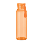 Botella de tritán en variados colores con asa de silicona 500ml color naranja transparente