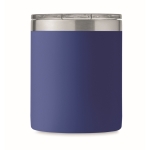 Vaso antifugas de acero inoxidable reciclado con tapa 300ml color azul sexta vista