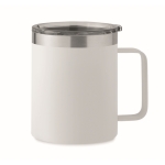 Vaso antifugas de acero inoxidable reciclado con tapa 300ml color blanco