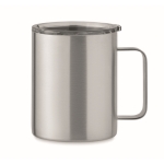 Vaso antifugas de acero inoxidable reciclado con tapa 300ml color plateado mate