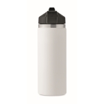 Botella de acero inoxidable reciclado antifugas con pajita 500ml color blanco octava vista