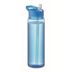 Botellas promocionales tritán antifugas con pajita para deporte 650ml color azul transparente segunda vista