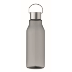 Botellas con logotipo hechas de tritán con tapa y asa de acero 800ml color gris transparente tercera vista